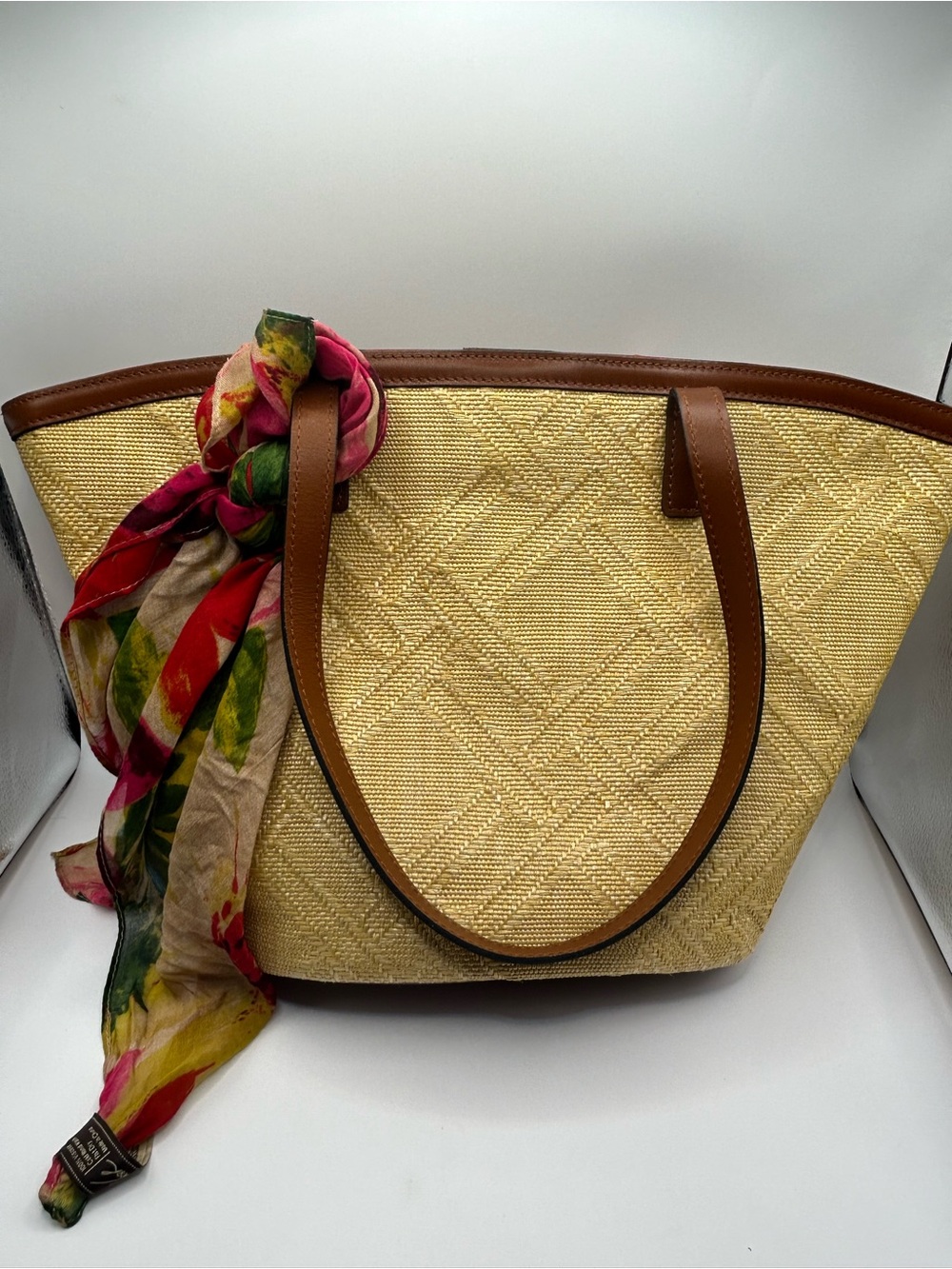 Patricia Nash Marconia Woven Tote with Floral Scarf - Picture 7 of 11